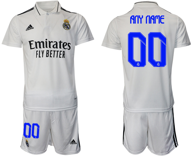 Men's Real Madrid Custom 22/23 White Home Soccer Jersey Suit